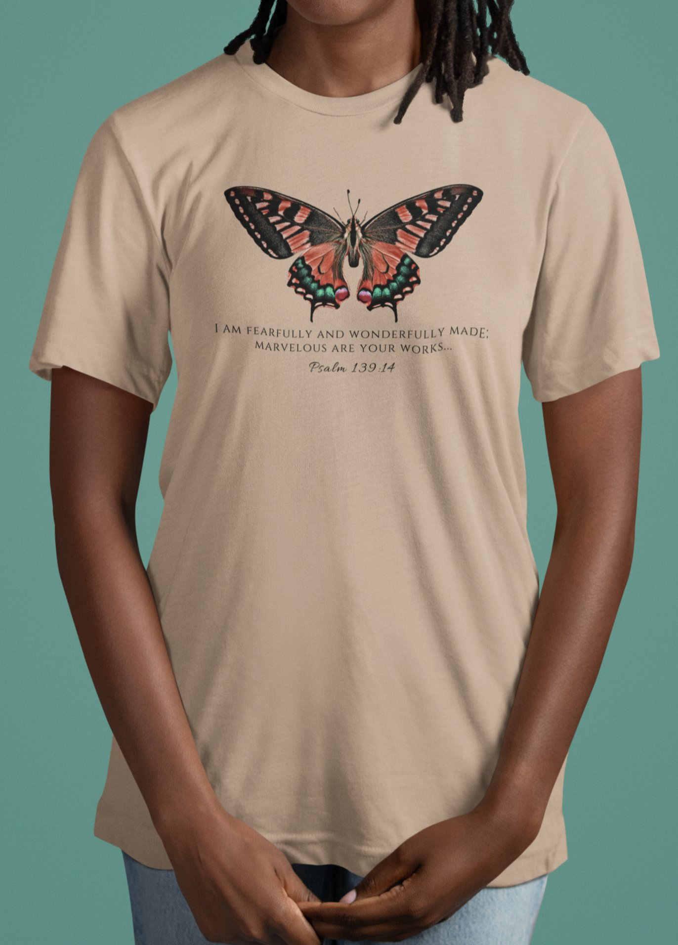 Red Butterfly Verse Psalm 139:14