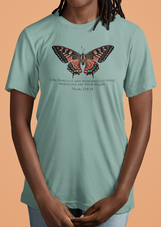 Red Butterfly Verse Psalm 139:14