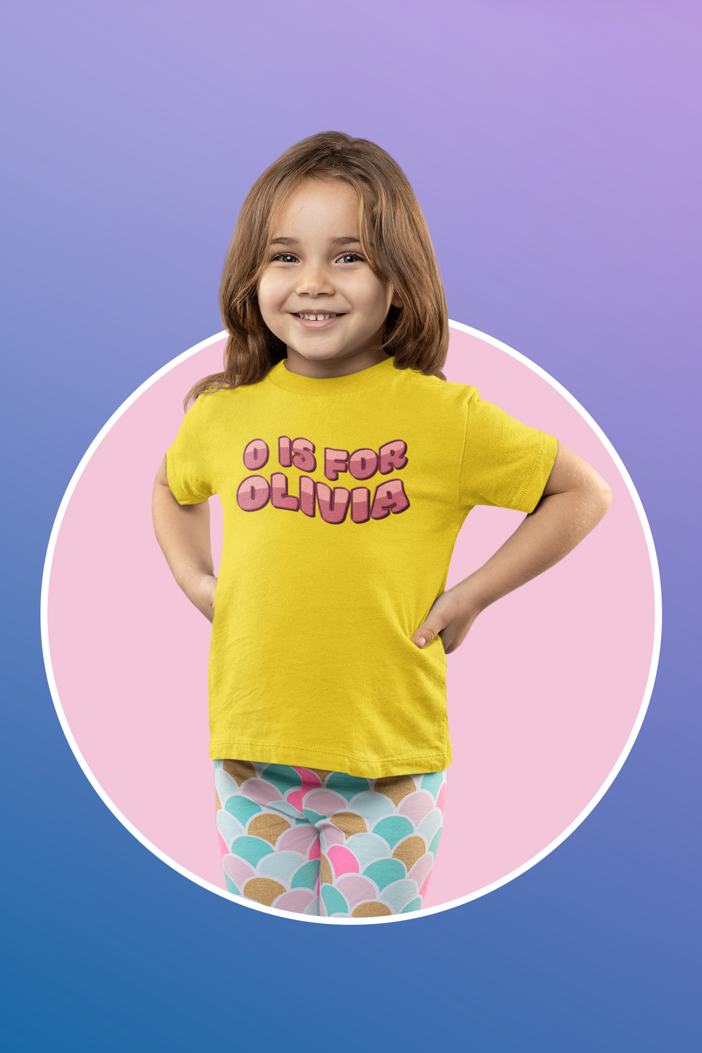 Custom Wavy Letter and Name Pink Toddler Short Sleeve Tee