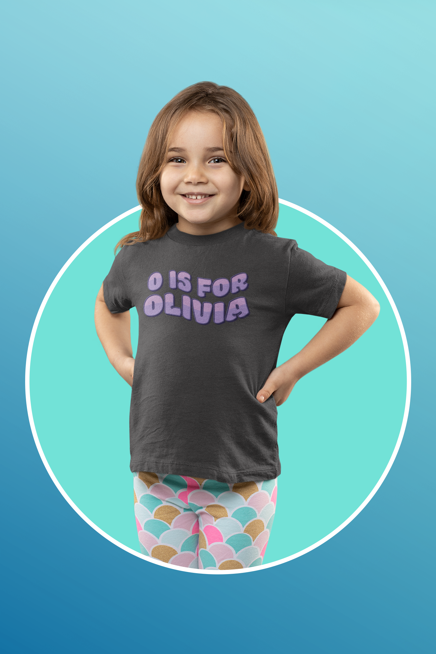 Custom Wavy Letter and Name Purple Toddler Short Sleeve Tee