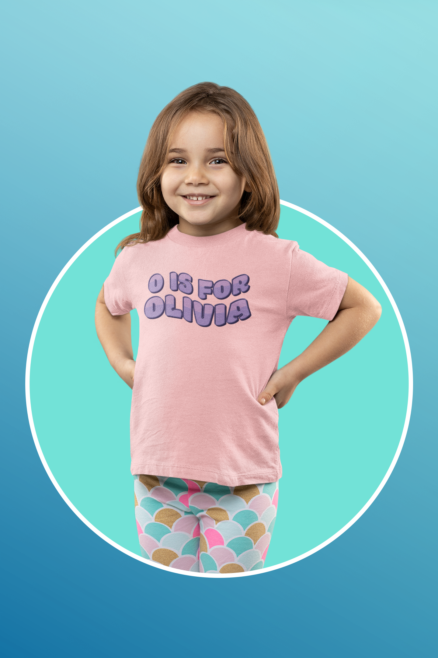 Custom Wavy Letter and Name Purple Toddler Short Sleeve Tee