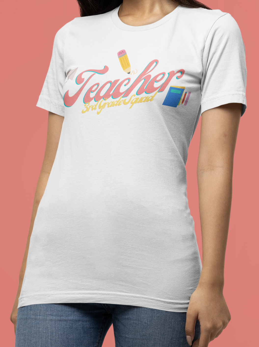 3rd Grade Teacher Squad Pink Short Sleeve Tee