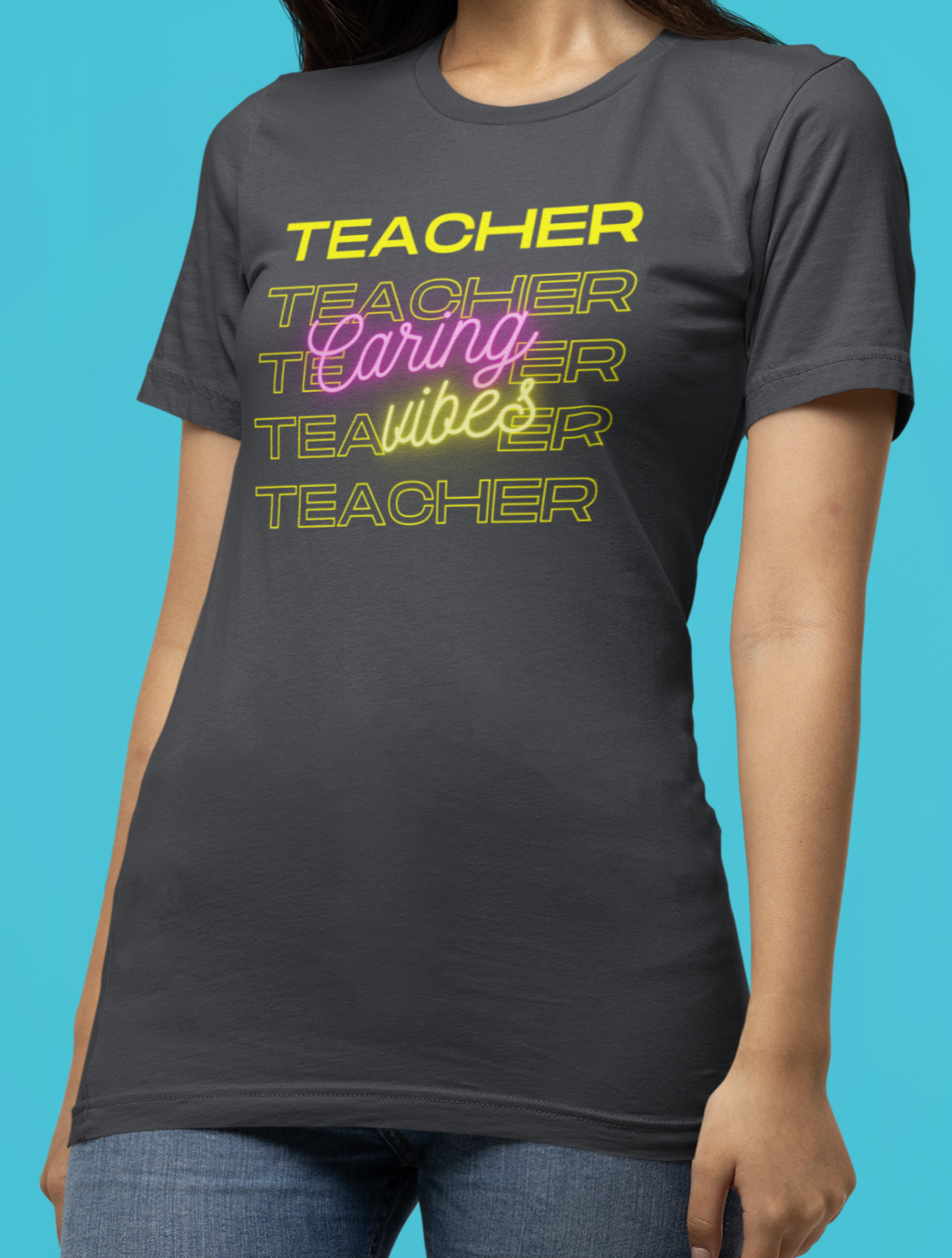 Teacher Caring Vibes Short Sleeve Tee