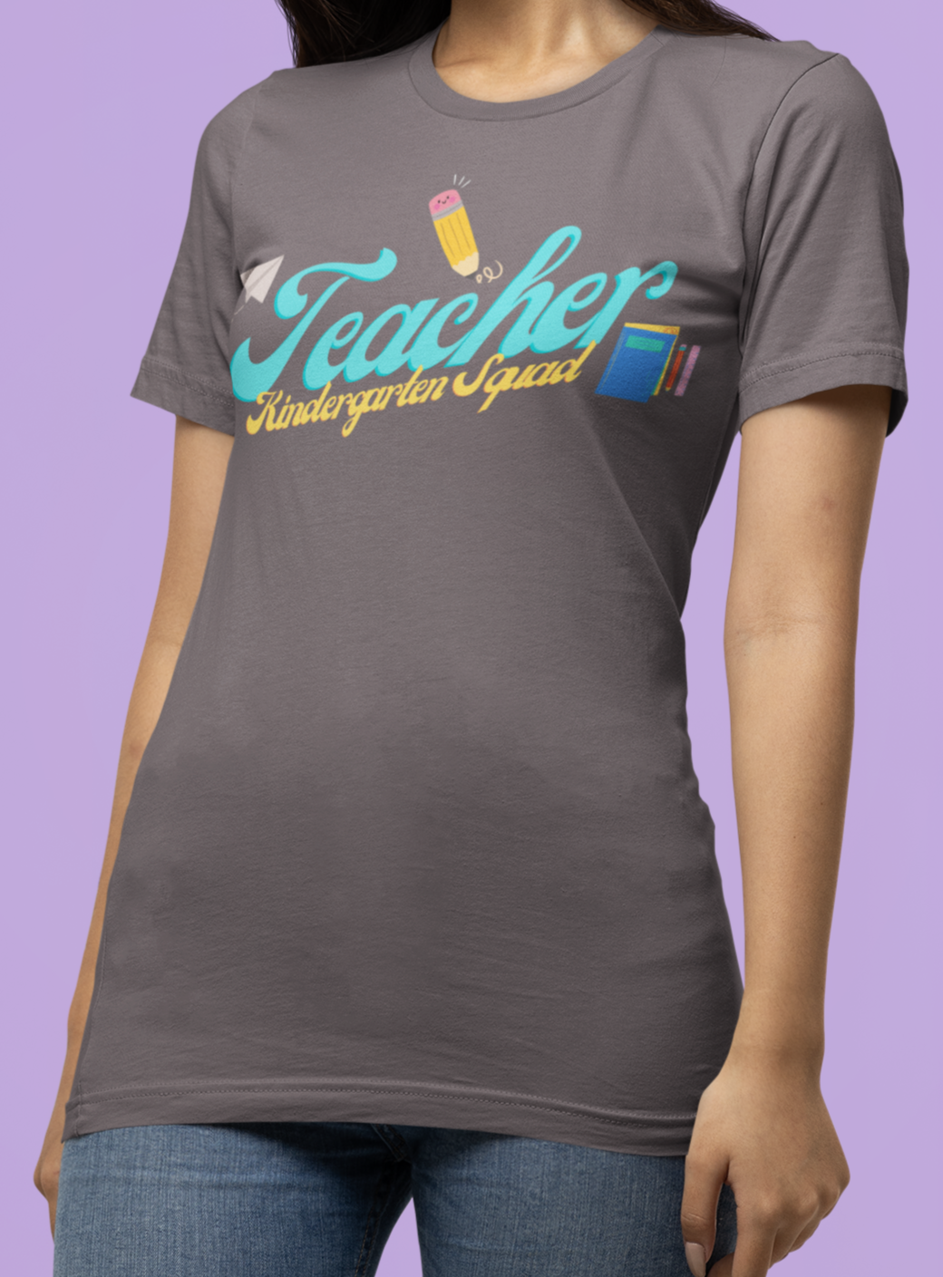 Kinder Teacher Squad Blue Short Sleeve Tee