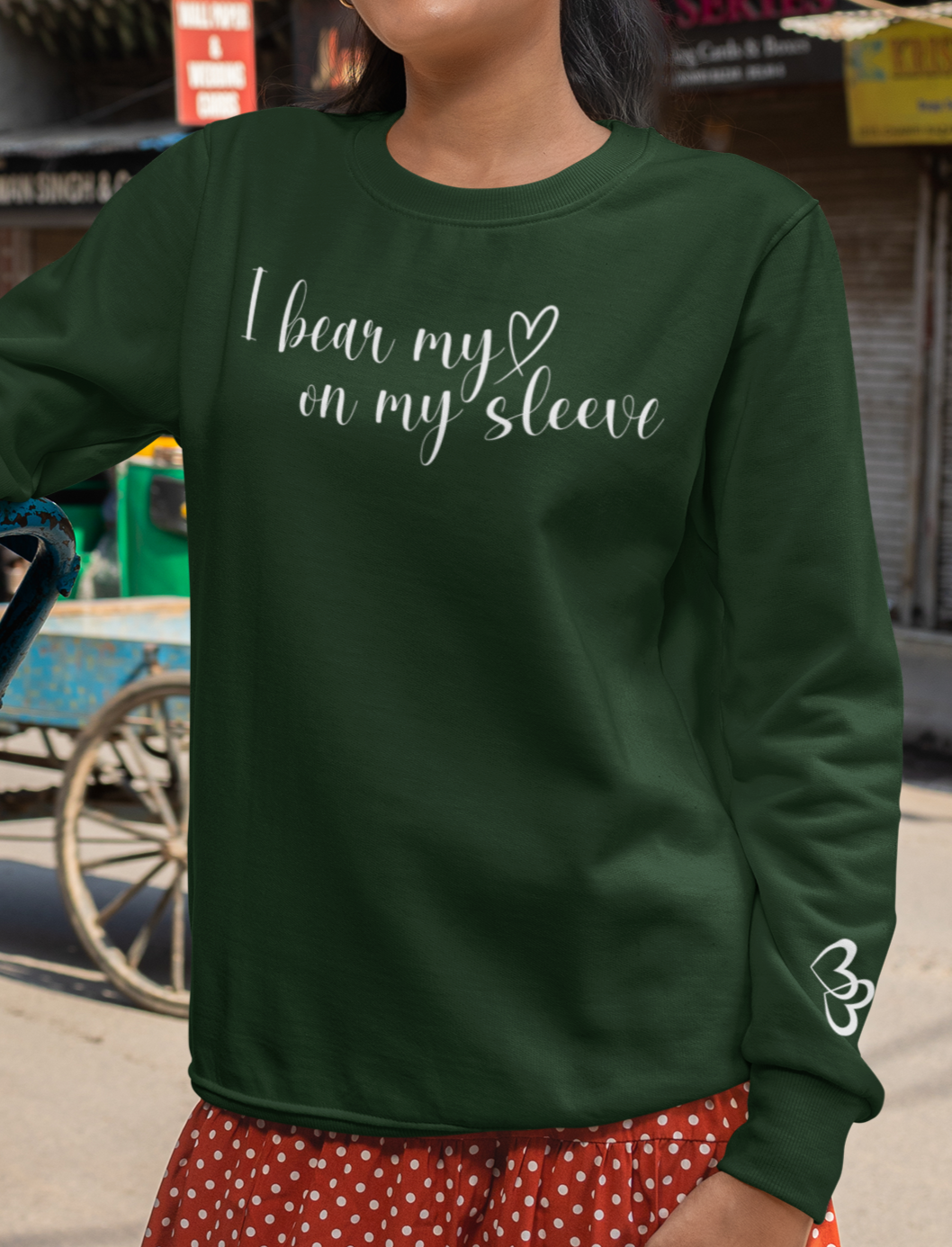 Custom I Bear My Heart on My Sleeve Print Style 1 Sweatshirt