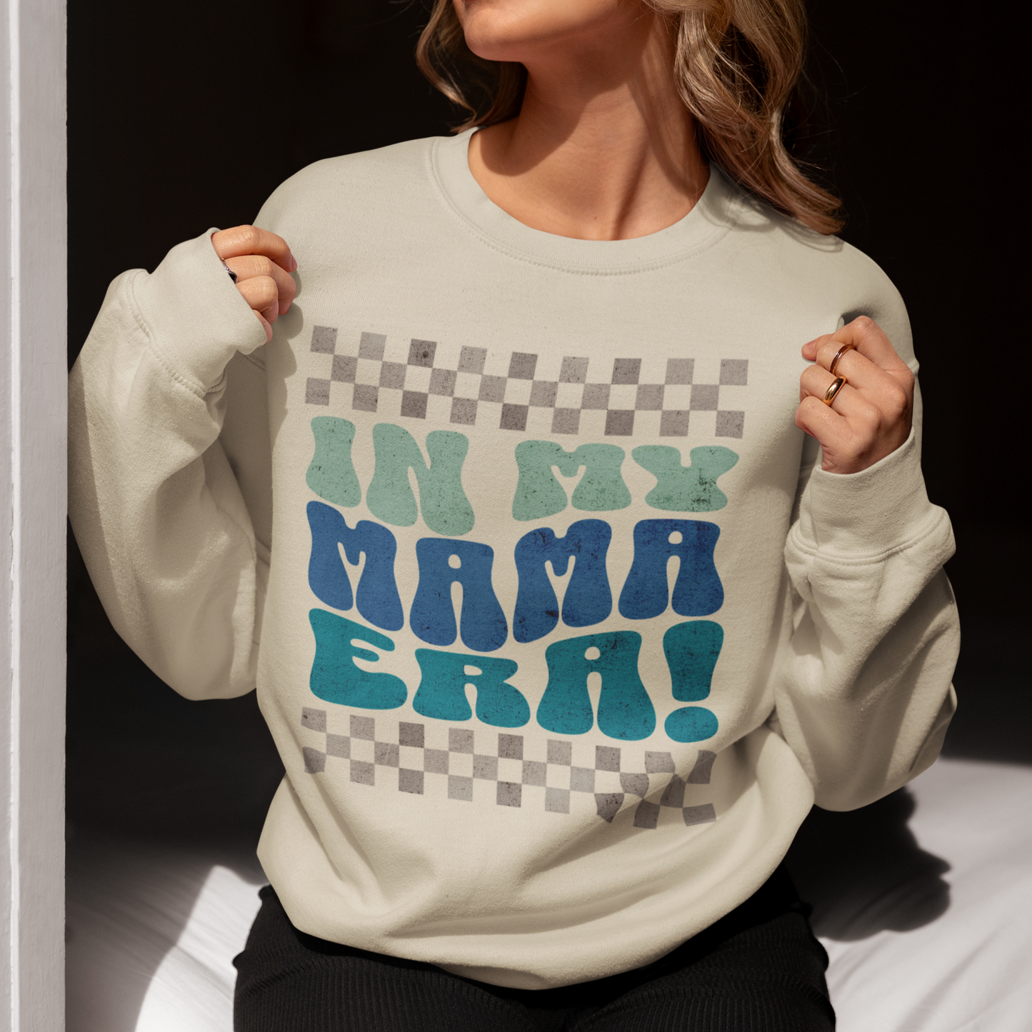 In My Mama Era Blue Grey Sweatshirt