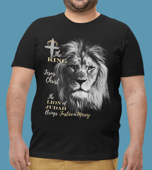 Jesus Christ King Lion of Judah Thorns on Cross Tan