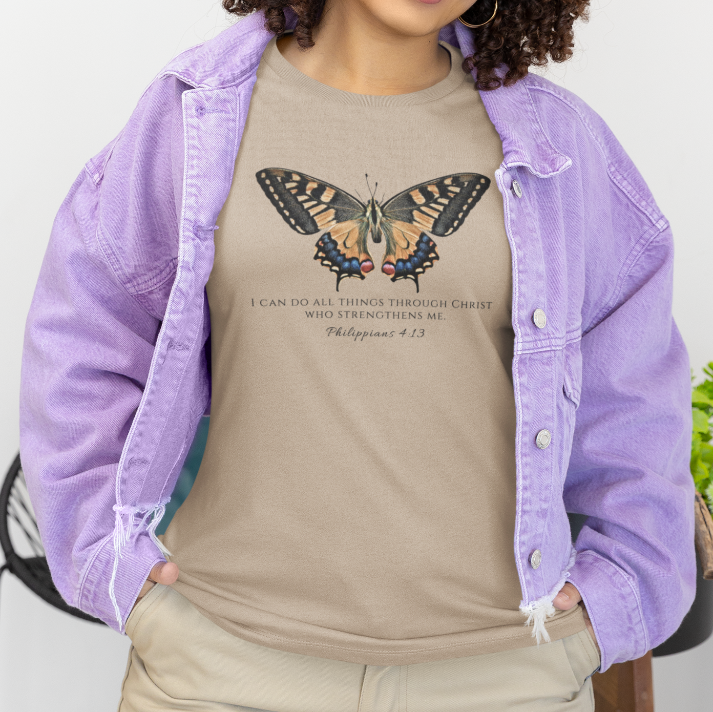 Orange & Blue Butterfly Verse Phil. 4:13