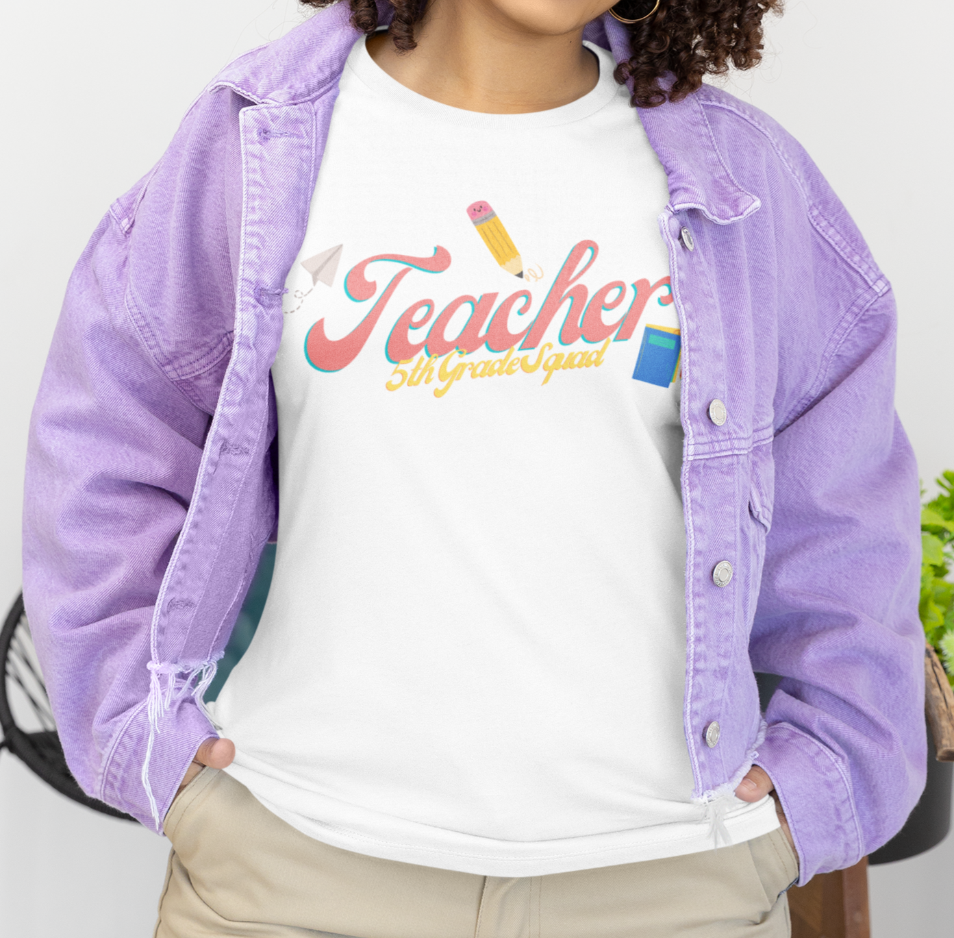 5th Grade Teacher Squad Pink Short Sleeve Tee