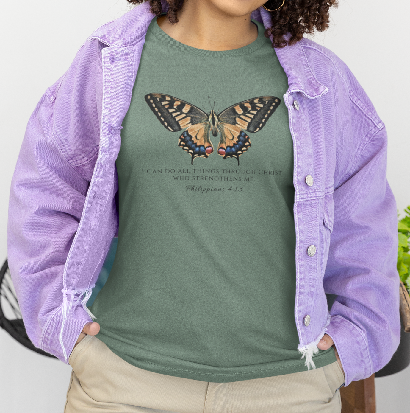 Orange & Blue Butterfly Verse Phil. 4:13