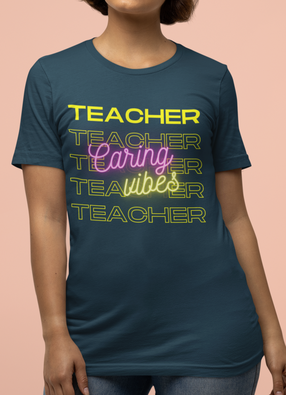 Teacher Caring Vibes Short Sleeve Tee