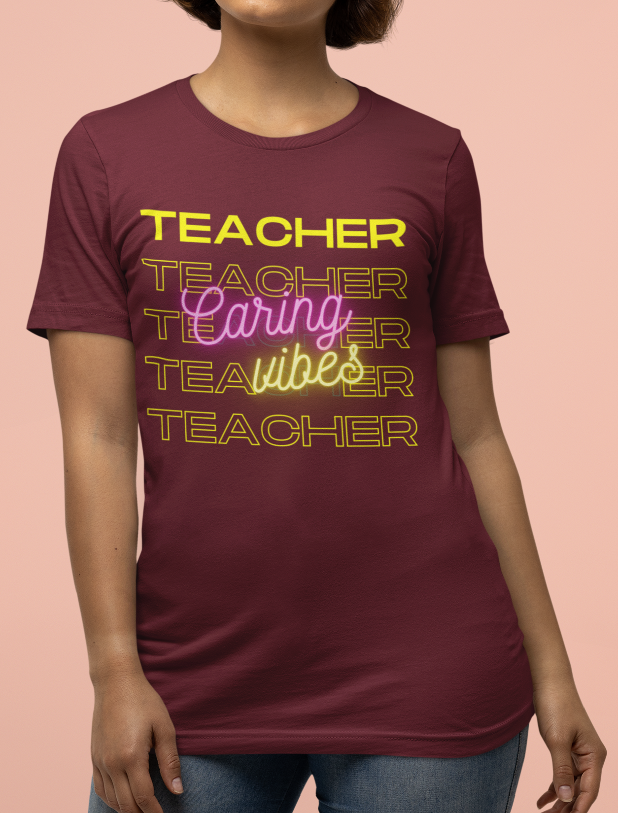Teacher Caring Vibes Short Sleeve Tee