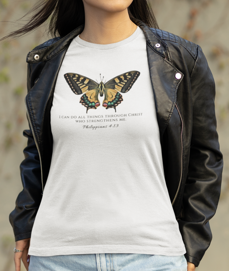 Yellow & Green Butterfly Verse Phil. 4:13