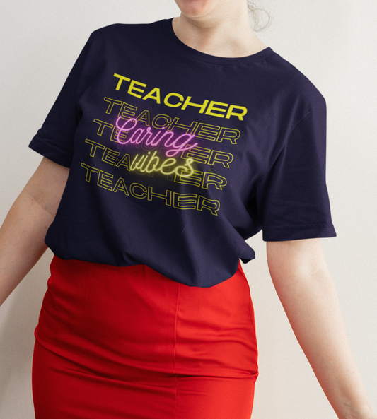 Teacher Caring Vibes Short Sleeve Tee