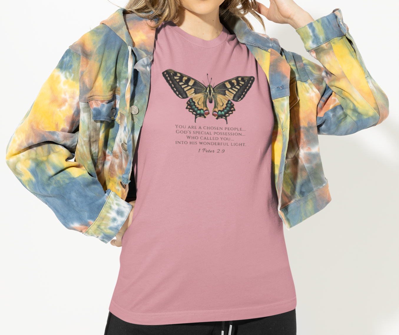Yellow & Green Butterfly Verse 1 Pet. 2:9