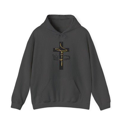 Jesus Cross & Crown Gold Hoodie