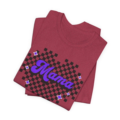 Purple Heart Checkered Mama Short Sleeve Tee