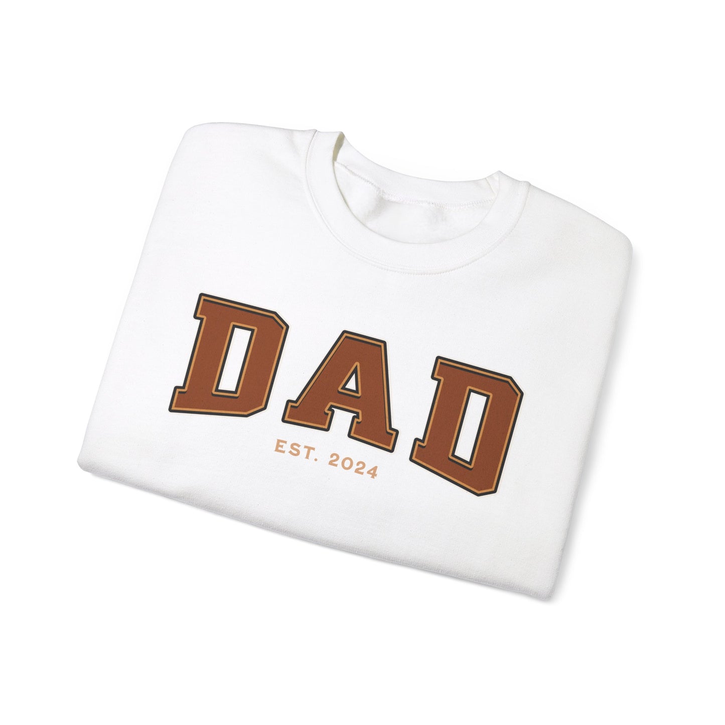 Dad Est 2024 Orange College Letter Sweatshirt