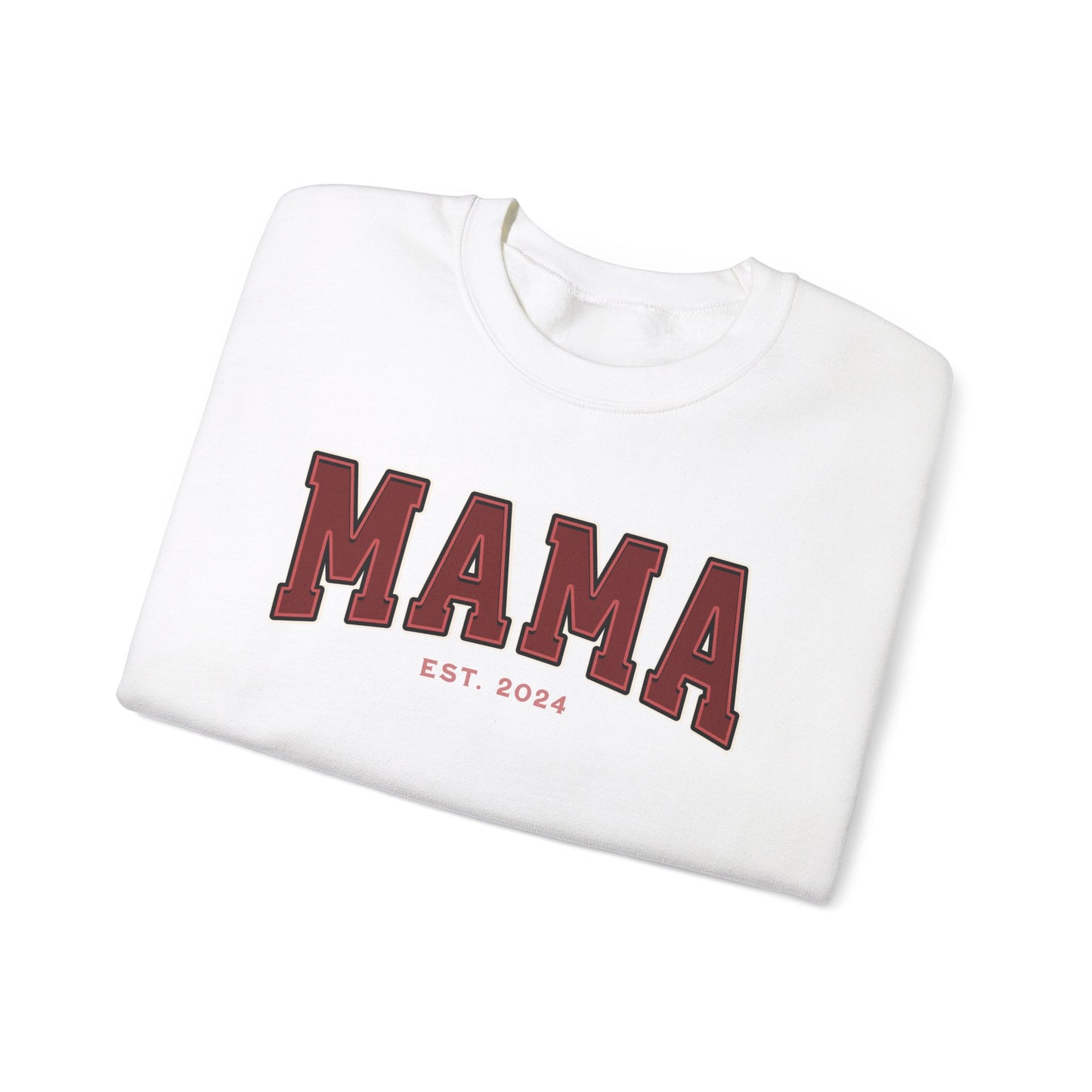 Mama Est 2024 Red College Letter Sweatshirt