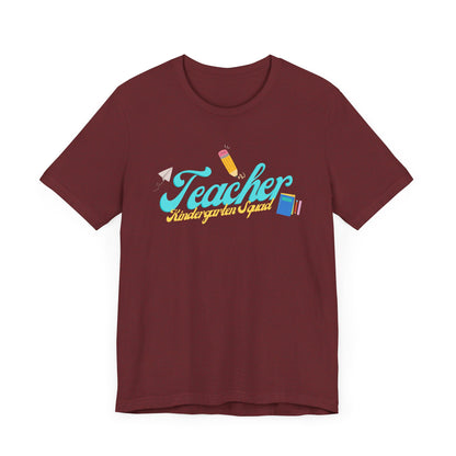 Kinder Teacher Squad Blue Short Sleeve Tee