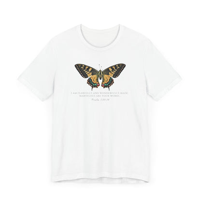 Yellow & Green Butterfly Verse Psalm 139:14