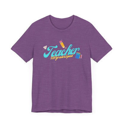 4th Grade Teacher Squad Blue Short Sleeve Tee