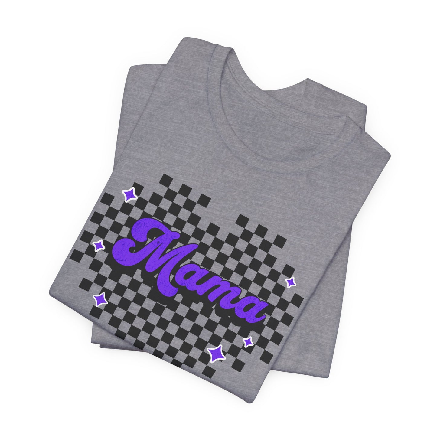 Purple Heart Checkered Mama Short Sleeve Tee