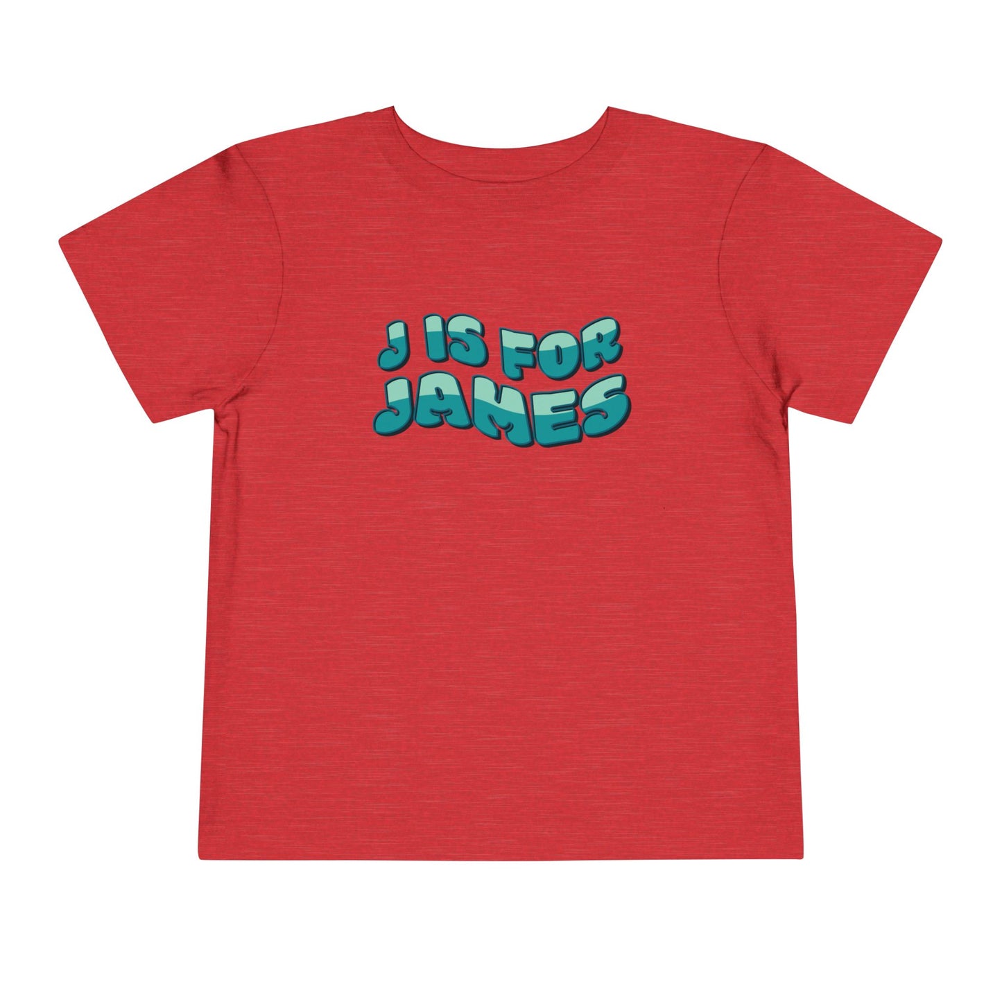 Custom Wavy Letter and Name Green Toddler Short Sleeve Tee