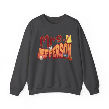 Custom Red Retro Wave Teacher Sweatshirt