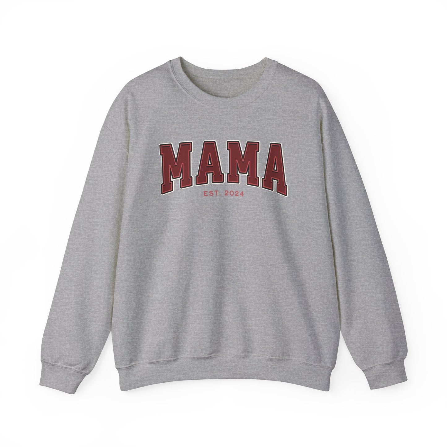 Mama Est 2024 Red College Letter Sweatshirt