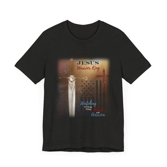 Jesus Warrior King Heart for America Red