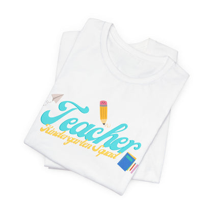 Kinder Teacher Squad Blue Short Sleeve Tee