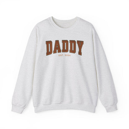 Daddy Est 2024 Orange College Letter Sweatshirt