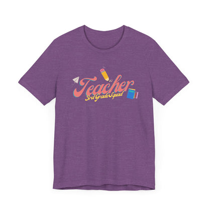 3rd Grade Teacher Squad Pink Short Sleeve Tee