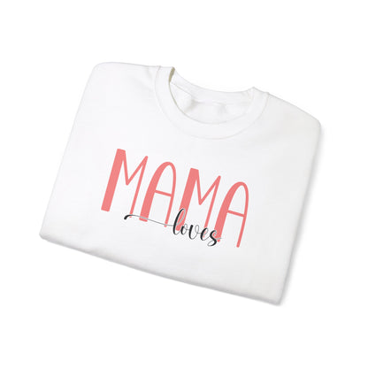 Custom Pink Mama Loves Heart Sleeve Sweatshirt