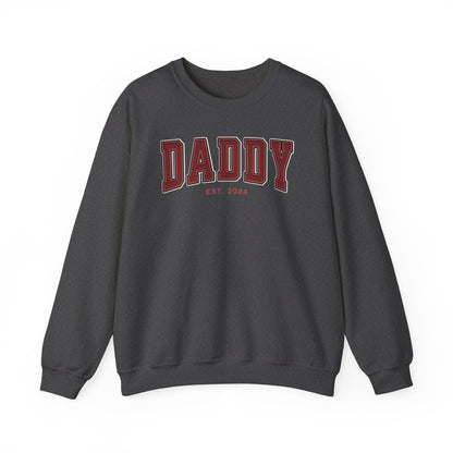 Daddy Est 2024 Red College Letter Sweatshirt
