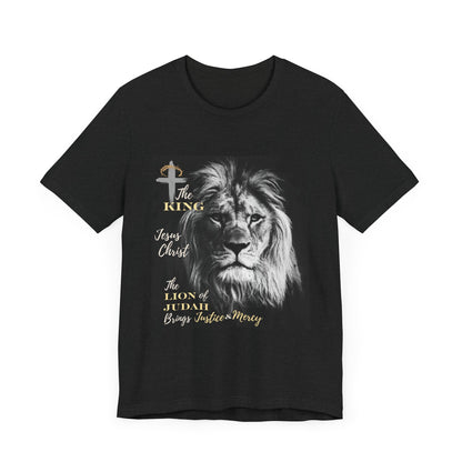 Jesus Christ King Lion of Judah Thorns on Cross Tan