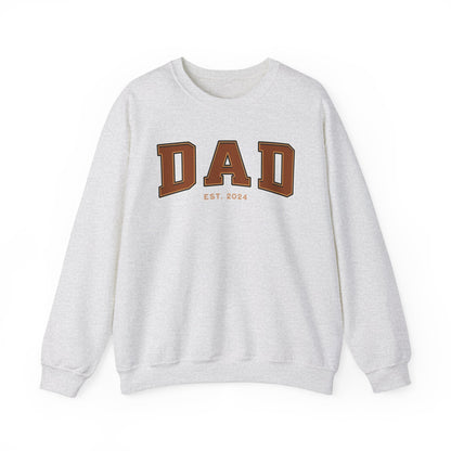 Dad Est 2024 Orange College Letter Sweatshirt
