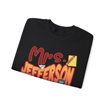 Custom Red Retro Wave Teacher Sweatshirt