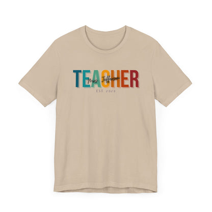 Custom Teacher Block Lettering Short Sleeve Tee