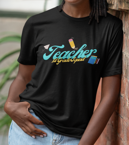 1st Grade Teacher Squad Blue Short Sleeve Tee