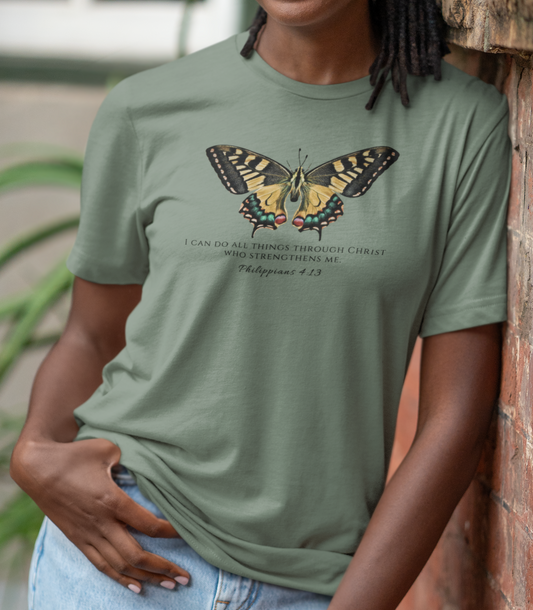 Yellow & Green Butterfly Verse Phil. 4:13
