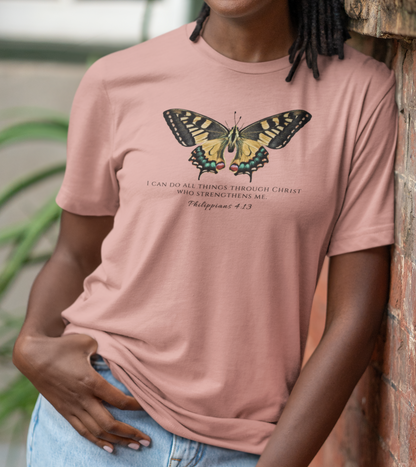 Yellow & Green Butterfly Verse Phil. 4:13