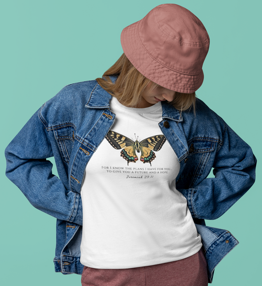 Yellow & Green Butterfly Verse Jer. 29:11
