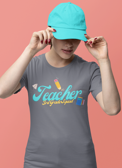 3rd Grade Teacher Squad Blue Short Sleeve Tee