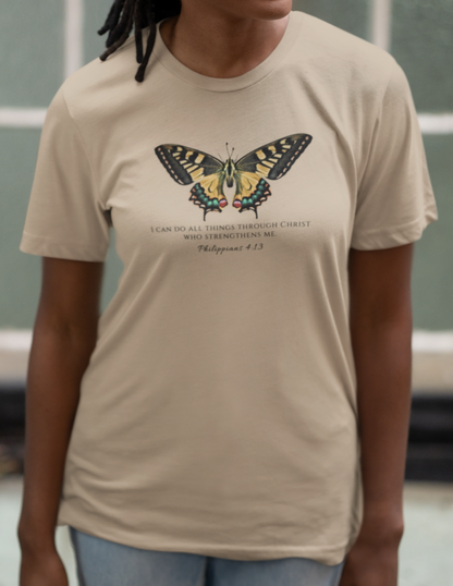 Yellow & Green Butterfly Verse Phil. 4:13