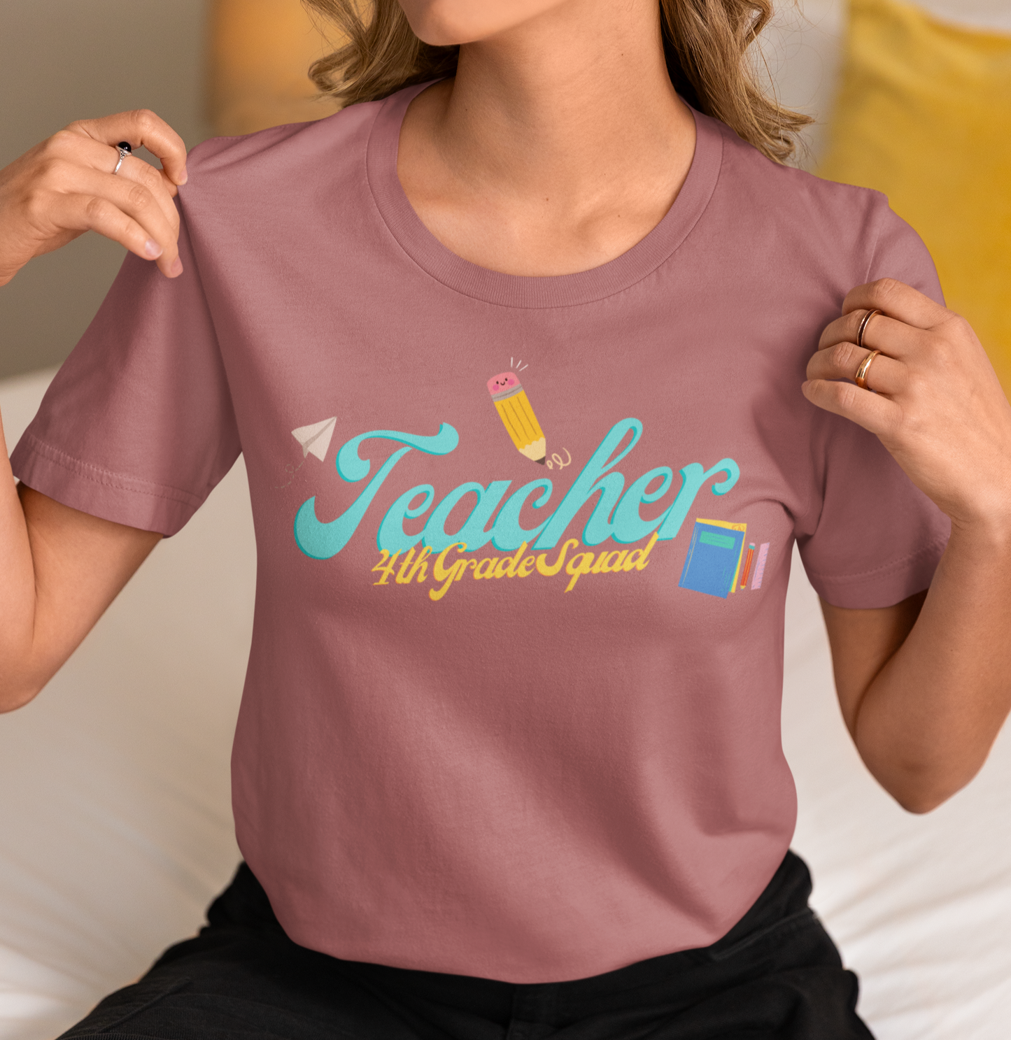 4th Grade Teacher Squad Blue Short Sleeve Tee