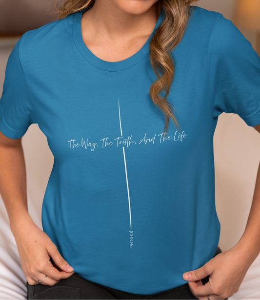 John 14:6 Way Truth Life Script Shirt