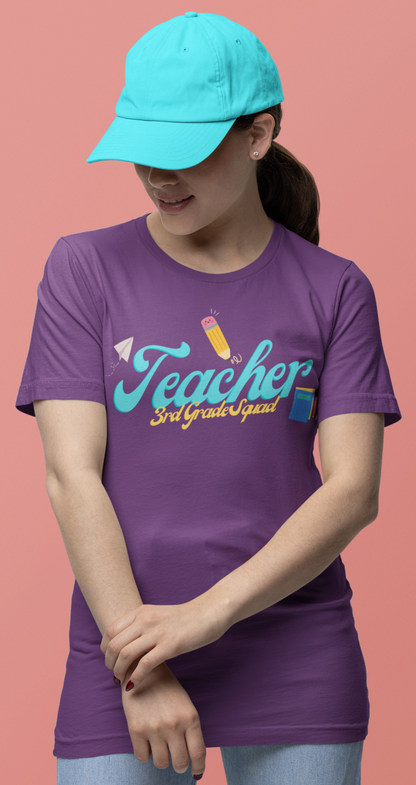 3rd Grade Teacher Squad Blue Short Sleeve Tee