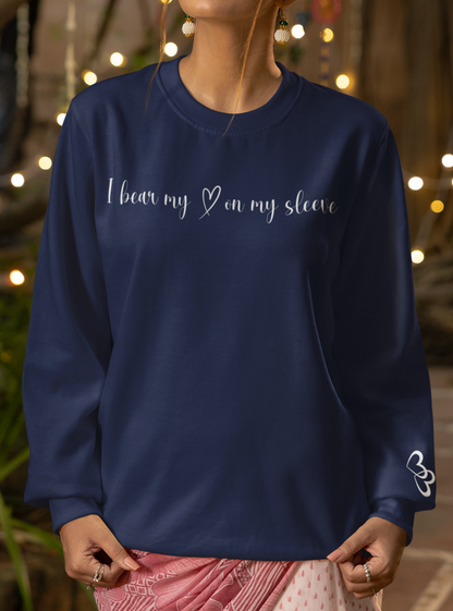 Custom I Bear My Heart on My Sleeve Print Style 2 Sweatshirt